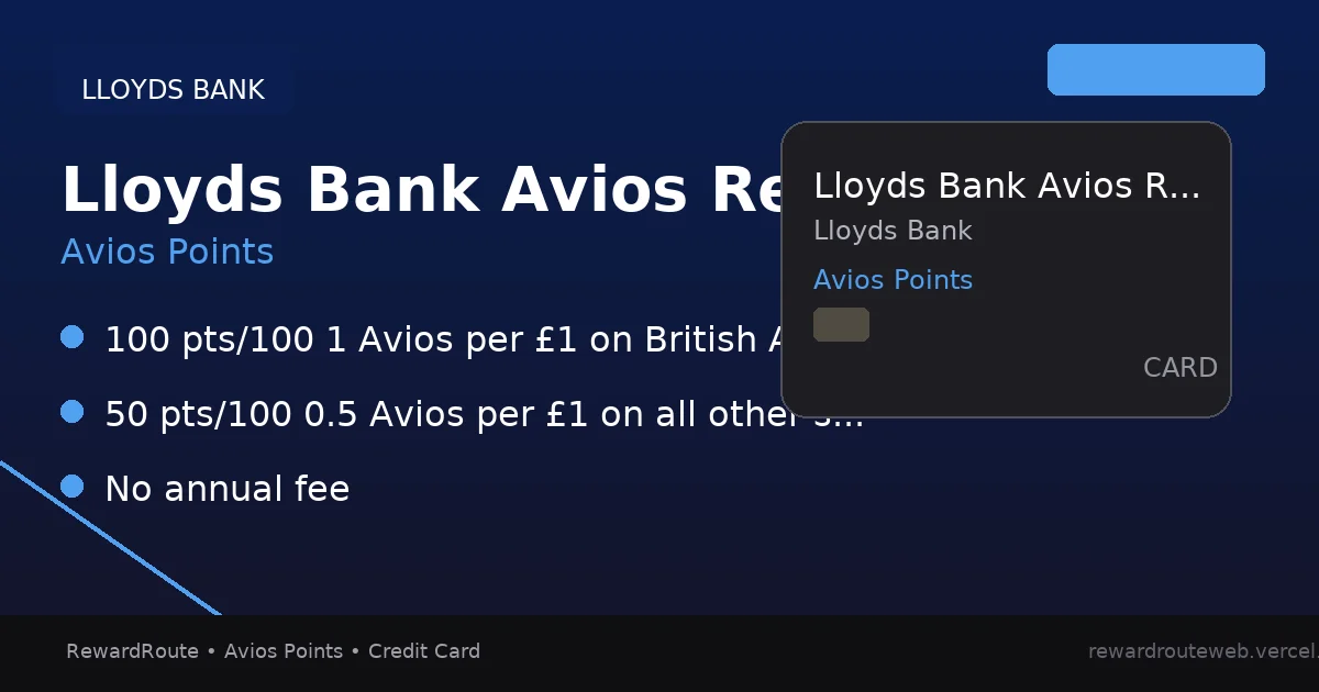 Lloyds Bank Avios Rewards Credit Card — Lloyds Bank credit card