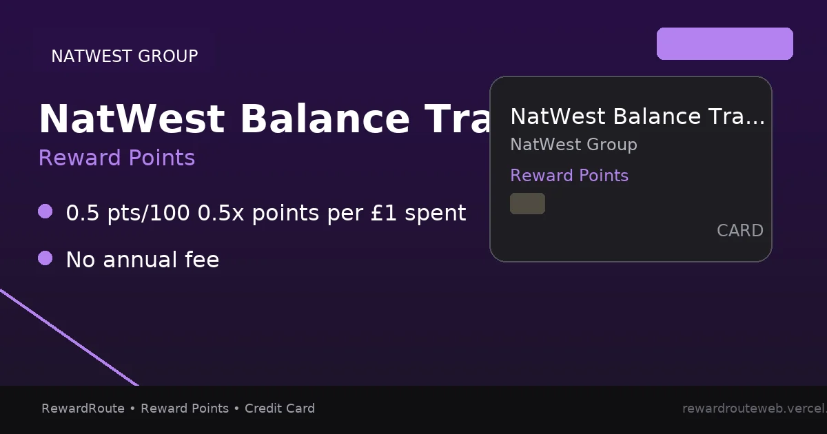 NatWest Balance Transfer Credit Card — NatWest Group credit card