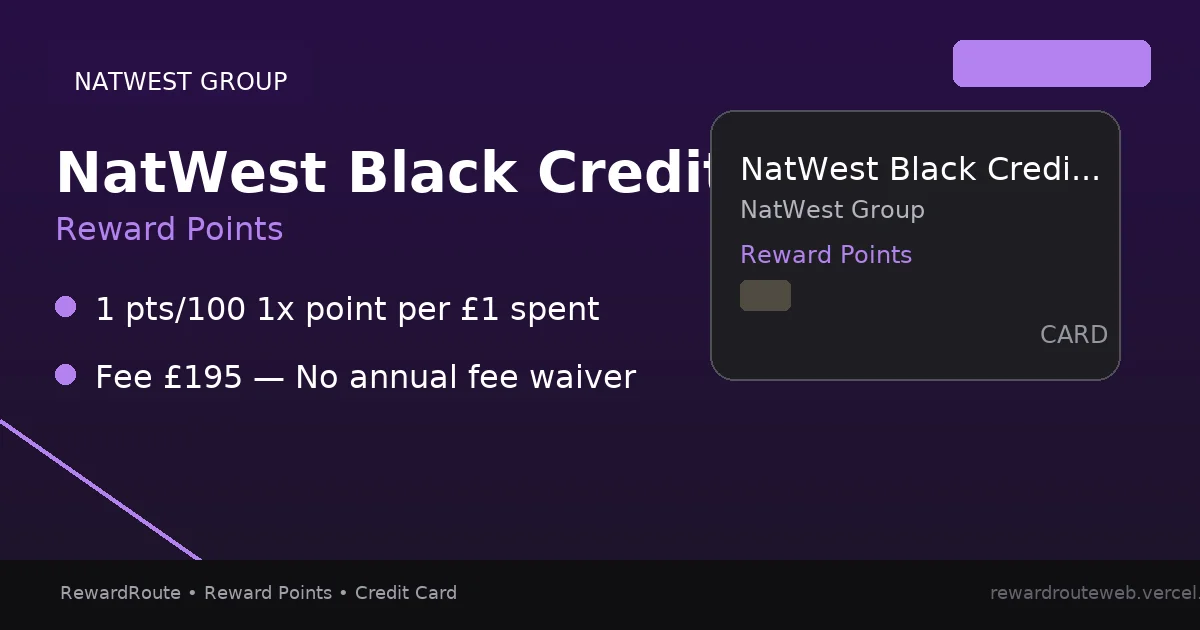 NatWest Black Credit Card — NatWest Group credit card