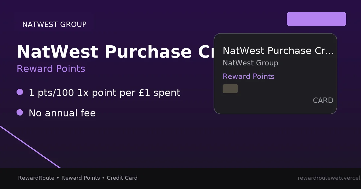 NatWest Purchase Credit Card — NatWest Group credit card