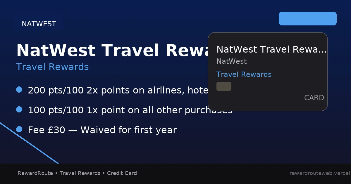 NatWest Travel Reward Credit Card — NatWest credit card