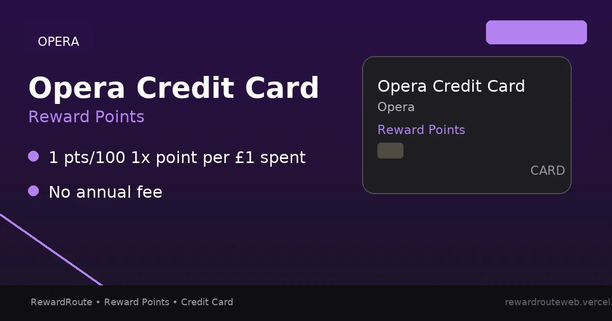 Opera Credit Card — Opera credit card