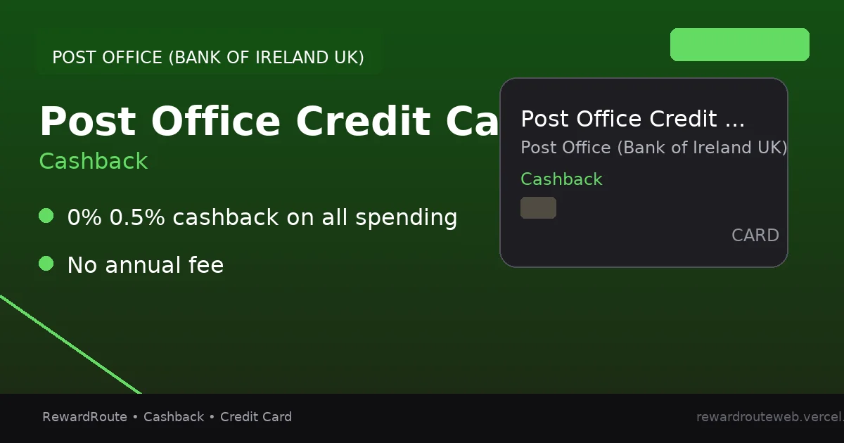Post Office Credit Card — Post Office (Bank of Ireland UK) credit card