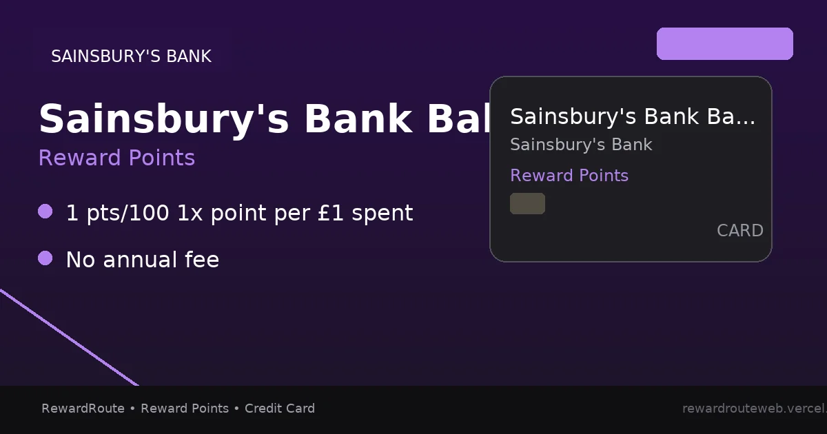 Sainsbury's Bank Balance Transfer Credit Card — Sainsbury's Bank credit card