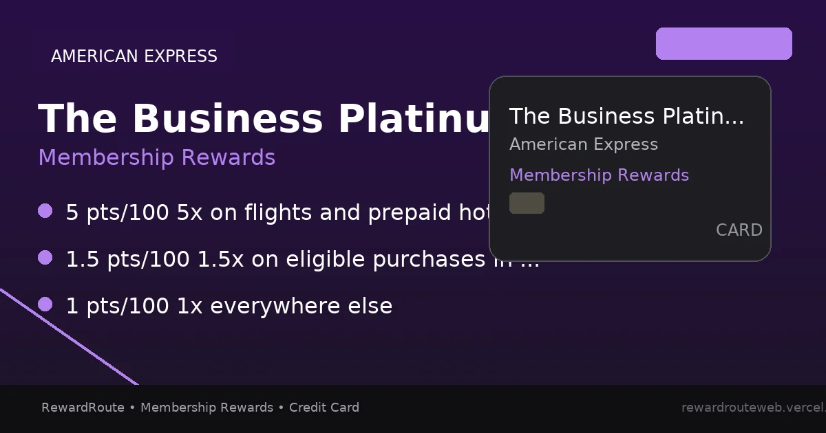 The Business Platinum Card from American Express — American Express credit card