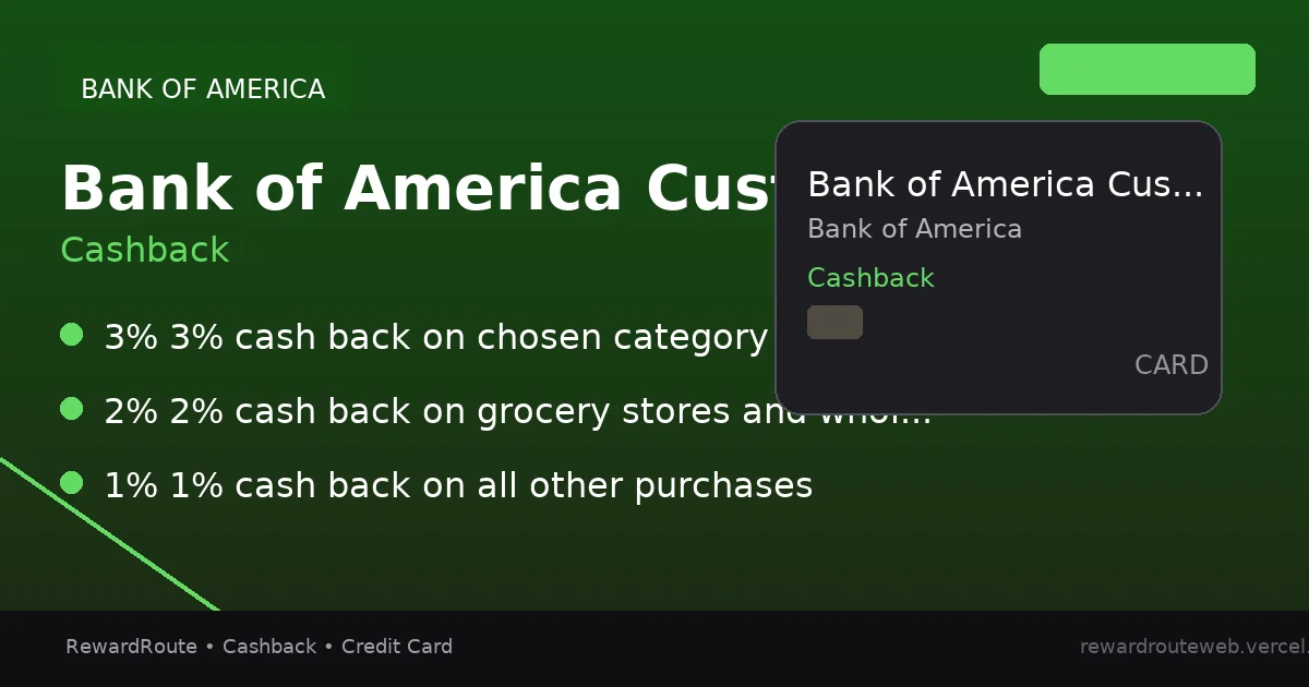 Bank of America Customized Cash Rewards — Bank of America credit card