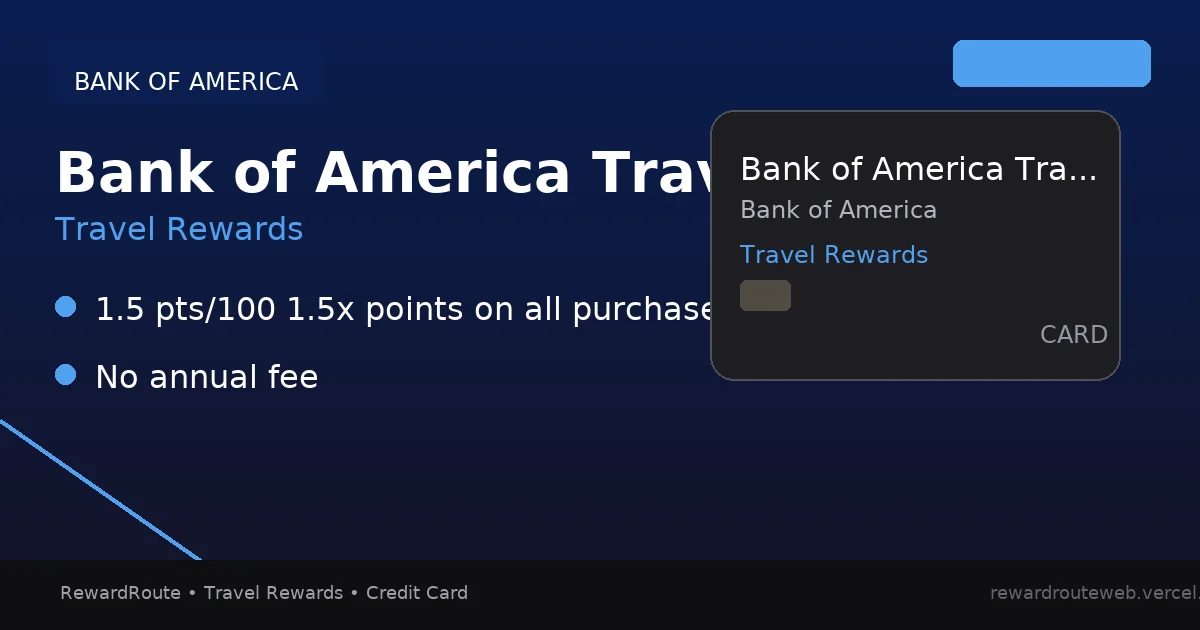 Bank of America Travel Rewards Credit Card — Bank of America credit card