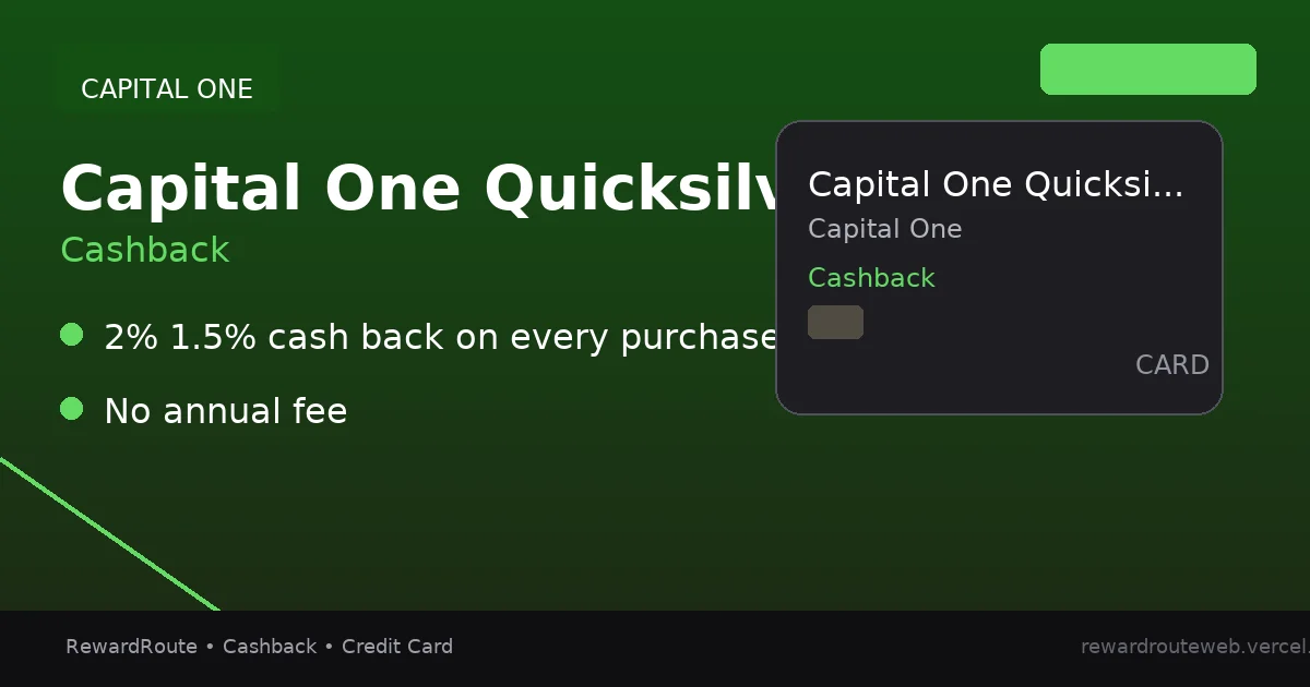 Capital One Quicksilver Cash Rewards Credit Card — Capital One credit card