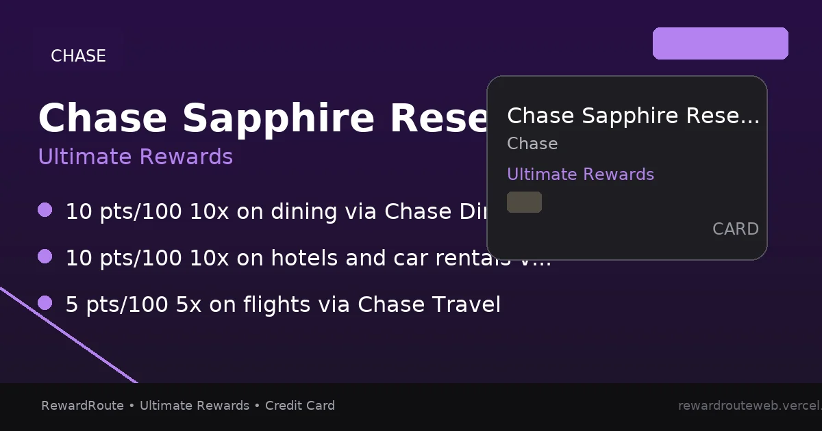 Chase Sapphire Reserve — Chase credit card