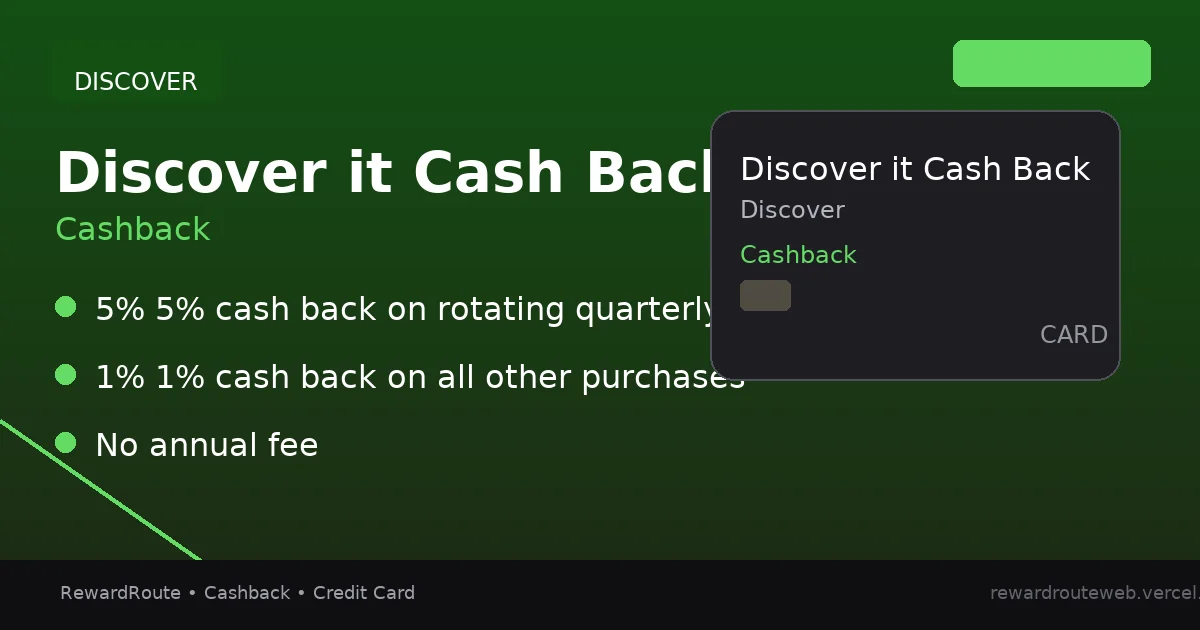 Discover it Cash Back — Discover credit card