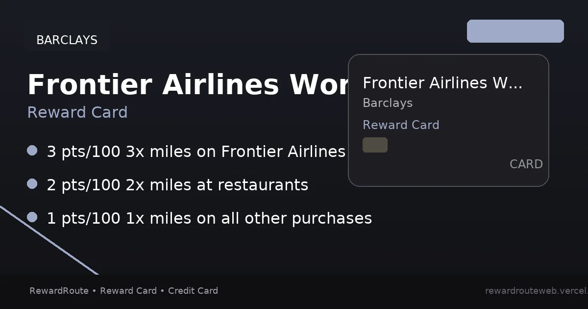Frontier Airlines World Mastercard® — Barclays credit card