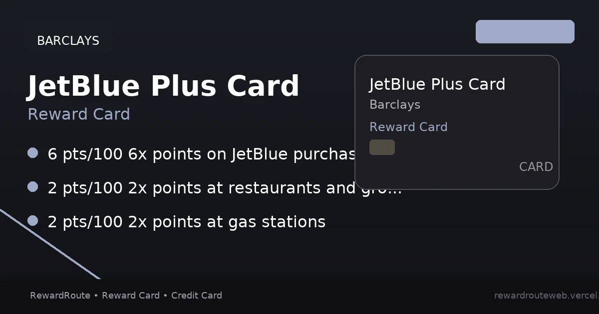 JetBlue Plus Card — Barclays credit card