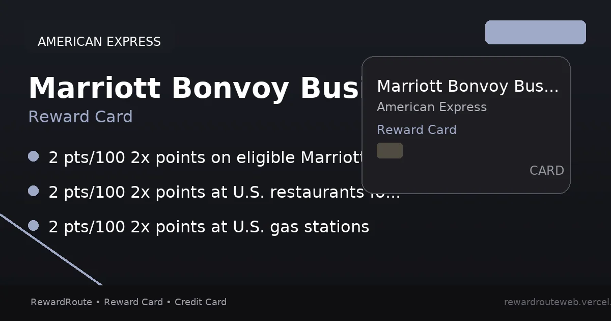 Marriott Bonvoy Business® American Express® Card — American Express credit card