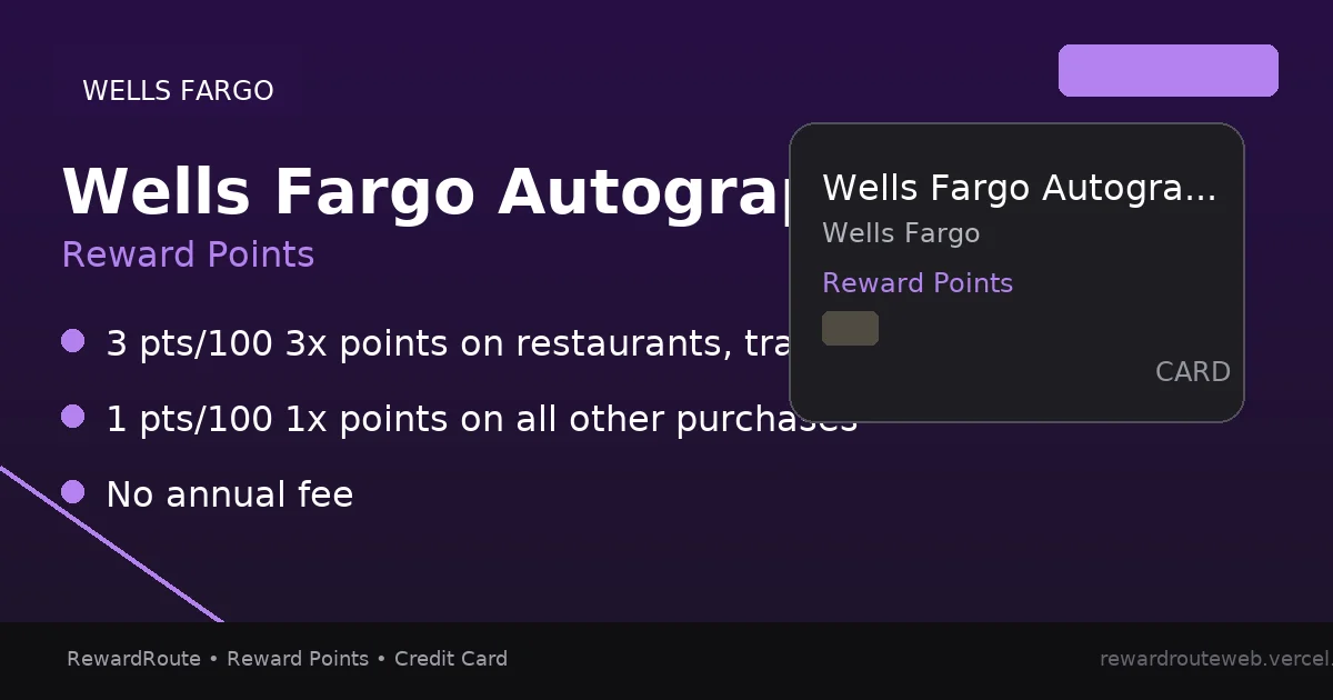 Wells Fargo Autograph℠ Card — Wells Fargo credit card