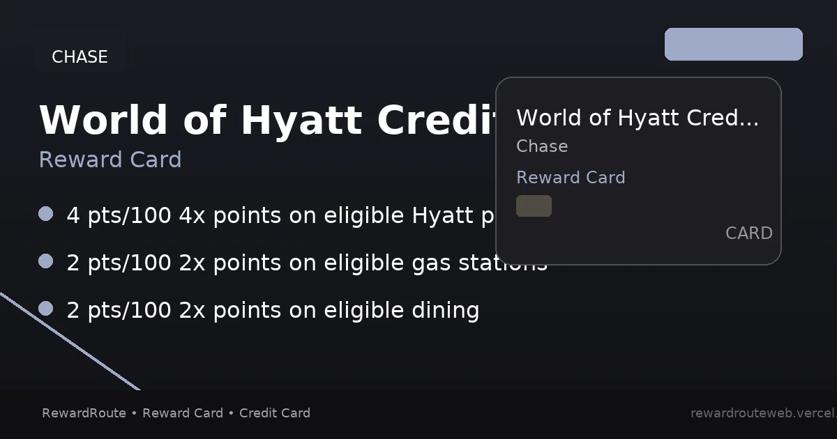World of Hyatt Credit Card — Chase credit card